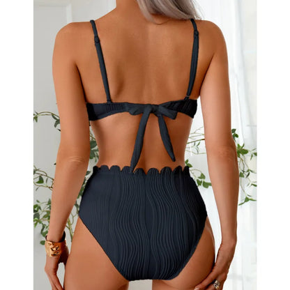 Bikinis Black and White Swimsuits Women's Swimwear Push Up Female Beach Swim Wear Bathing Suits High Waist Bikini Set Pool Bather