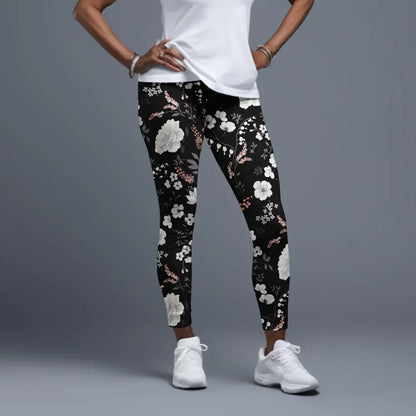 Fitness Leggings High Waist 3D Flowers Pattern Digital Print Casual Trousers Woman's Leggings