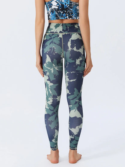 Women's Color Print High Waisted Yoga Pants Quick-Dry Tummy Control 7/8 Length Workout Leggings for Gym, Pilates, Everyday Wear