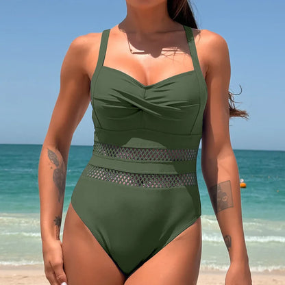 Summer Solid One Piece Swimsuits Closed Women Swimwear Push Up Swimming Wear Body Bathing Suits Beachwear Pool Bather