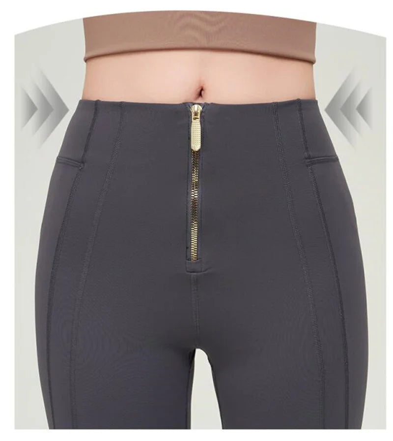 Bell Bottoms Yoga Pants Front Zip Bootcut Yoga Leggings Gym Pant Butt Lifting Yoga Legging Flare Leggings Zipper