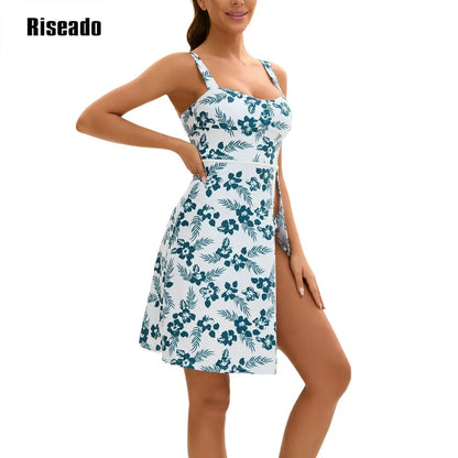 Women's 2 piece bikini  Swim Dress set Beach Wear with Cover up Swimwear Long Maxi Beach Dress