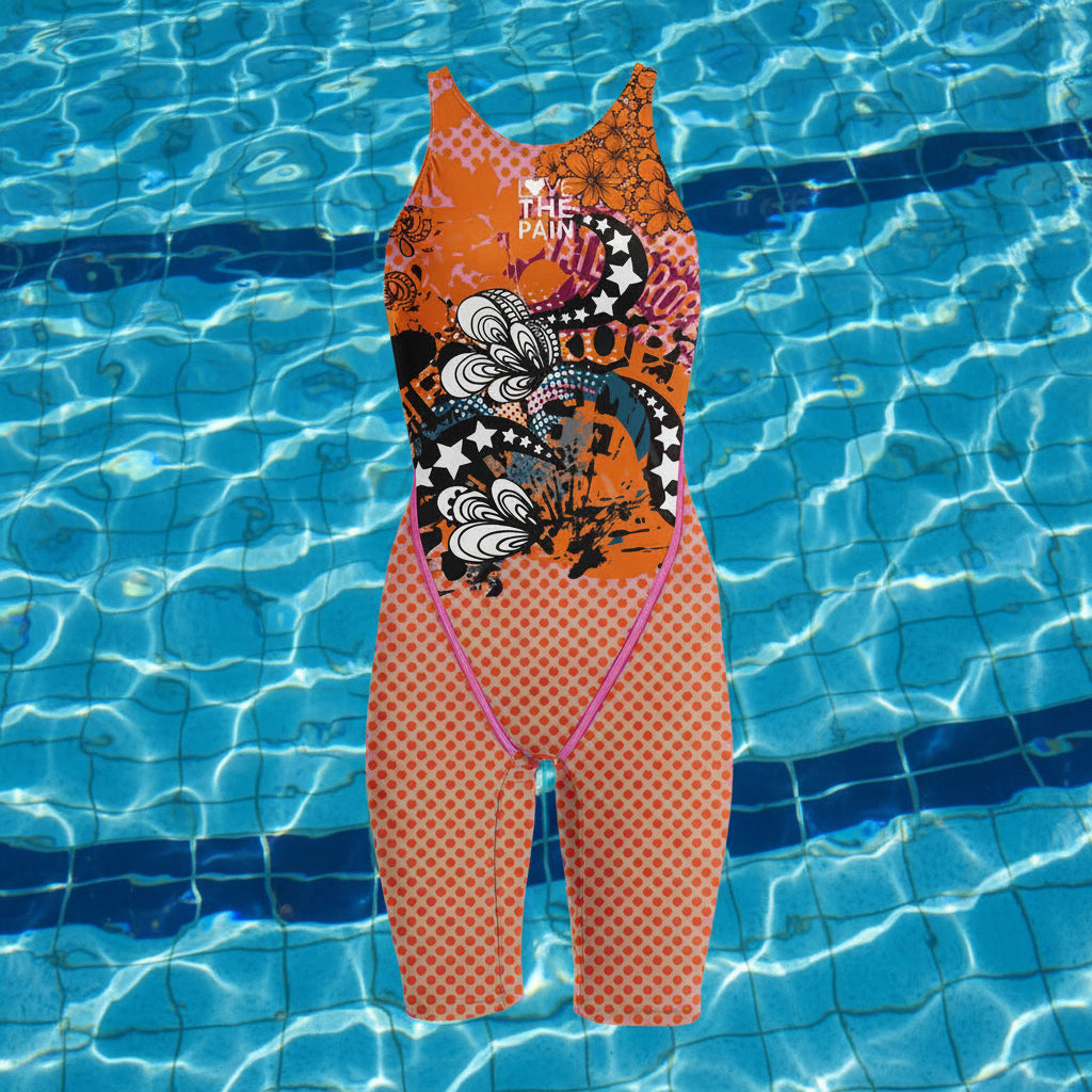 Competition Training Back Tech Suit Swimsuit Neck To Knee Women's Open Back Comfort Straps Swimsuit One-piece Jumpsuit Swimsuit