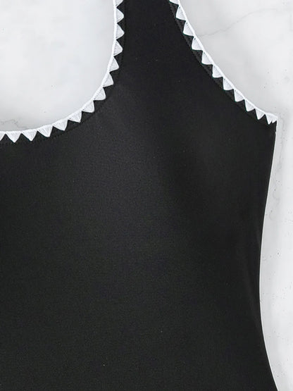 Black Swimsuit Women One Piece Solid Swimwear Female Bathers Bathing Swimming Swim Suit Beachwear