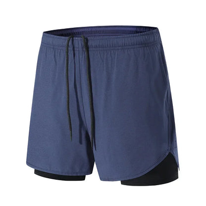 Summer 2 in 1 Jogging Clothing Gym Marathon Running Fitness Beach Shorts Men Sportswear Double-deck Training Sport Shorts Pant