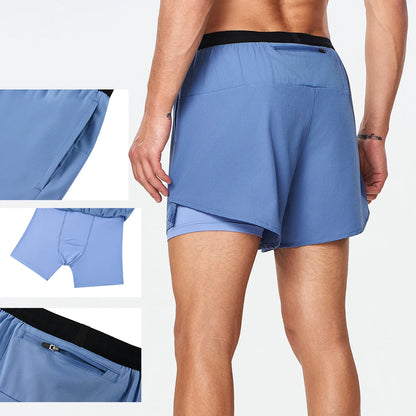 4XL Men Running Double-Layer Shorts Gym Sports 2 In 1 Quick Dry Workout Training  Fitness Jogging Short Pants Bodybuilding