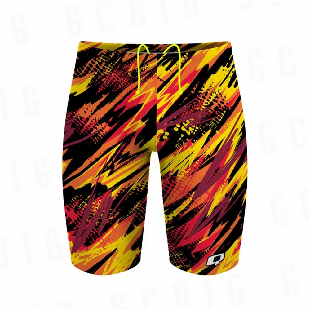 Summer Mens Beach Swimming Pants Swimwear Training Swim Shorts Trunks Swimsuits Boys Jammer Running Sports Surf Shorts Trunks