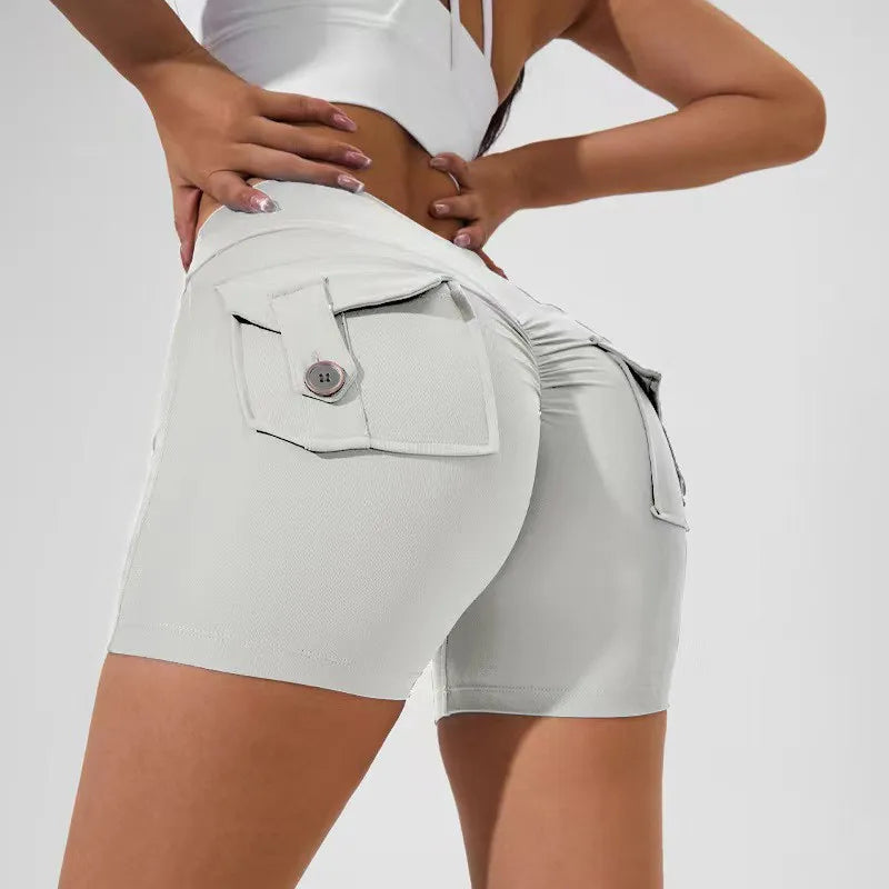 Gym Leggings Women Pocket Bum High Waist Yoga Pants Shorts Tights Scrunch Booty Workout Legging Naked Active Wear