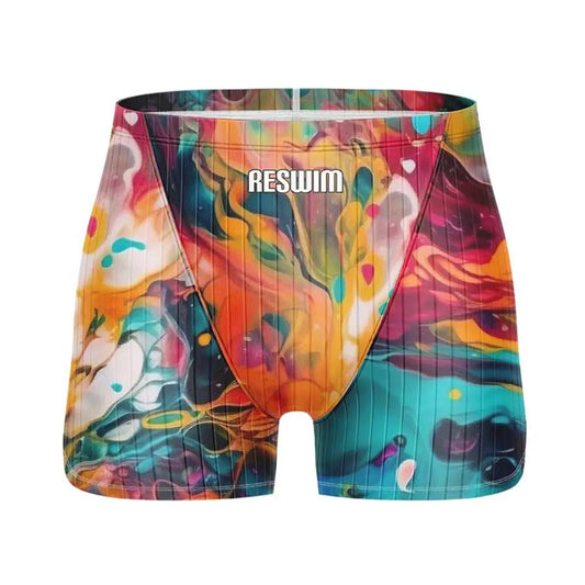 Men's Jammer Swimsuit Athletic Training Swim Trunks Bathing Suit Durable Training Swimming Surfing Diving Shorts Summer Swimwear