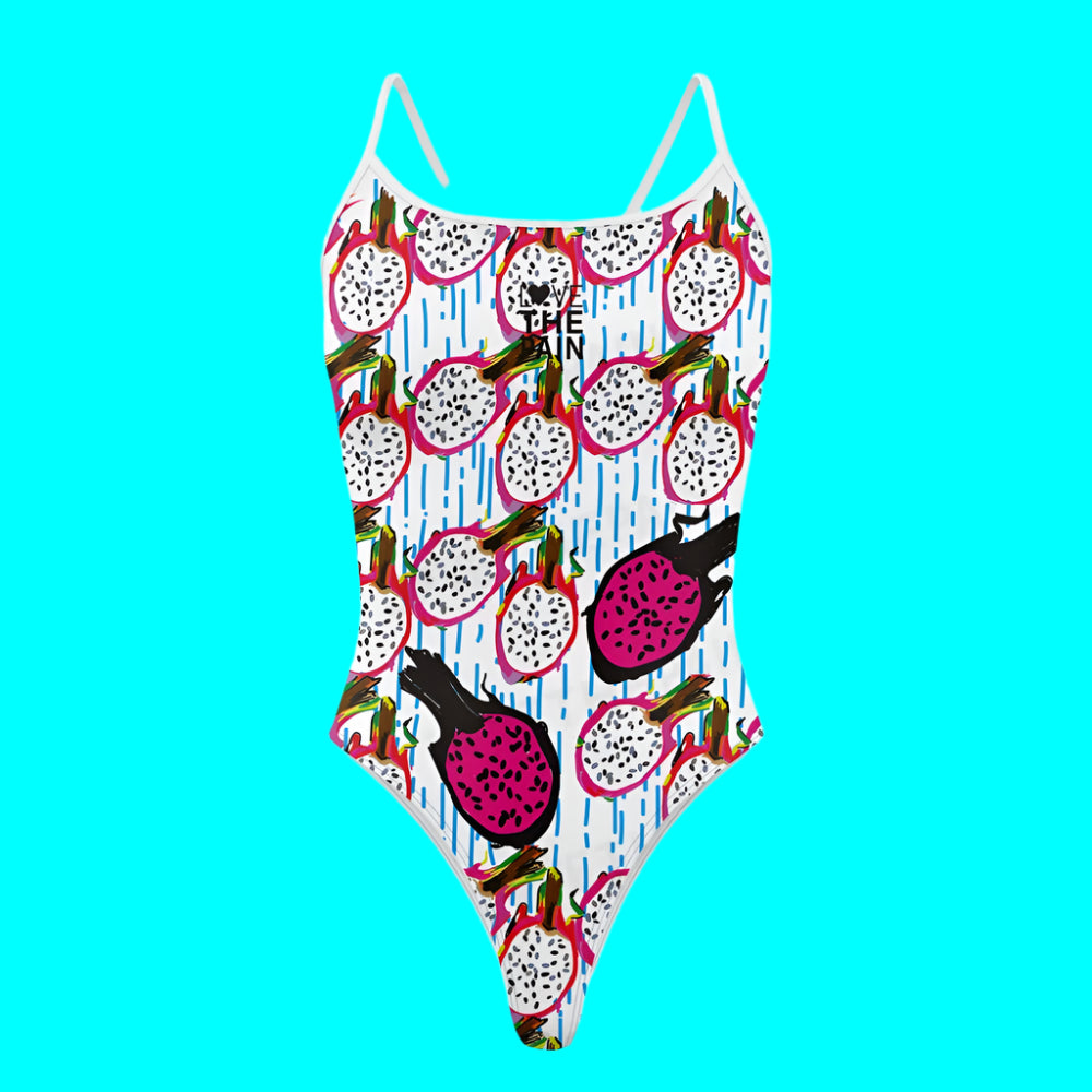 Love The Pain Summer Ladies One Piece Flower Waves Swimsuit