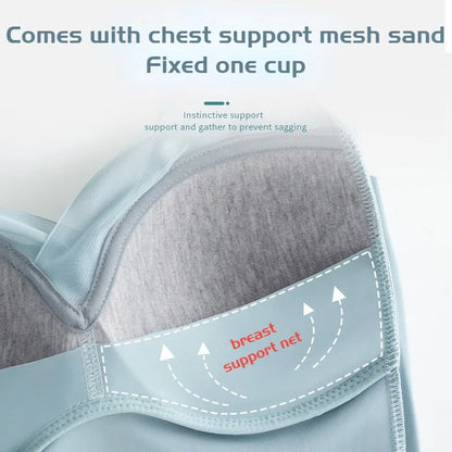 Woman Top Bra Push Up Bra Seamless Ice Silk Underwear Women Unwired Ring Sleep Lingerie Fitness Sports Bralette Invisible