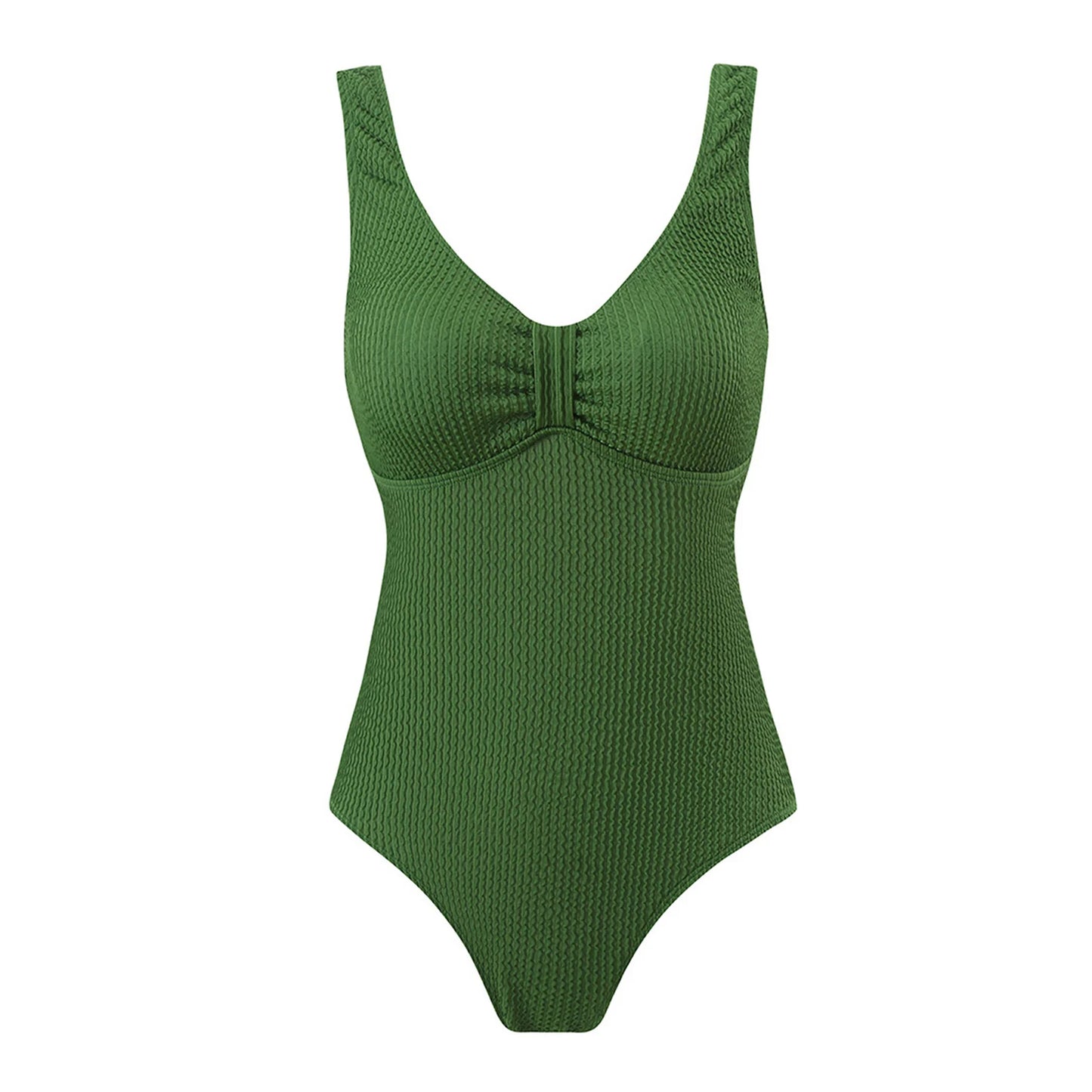 Womens One Piece Swimsuit Swim Leotard Sleeveless Low U Back Soft Cup Textured Monokini Bathing Suit for Beach Tropical Travel