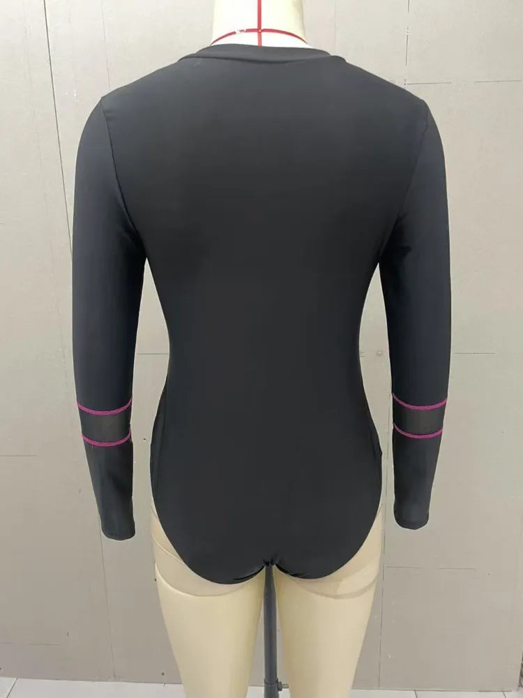 Rash Guard High Waist Swimsuit Women Summer Bathing Suit Long Sleeve Swimwear Women Beach Swimming Suit For Female