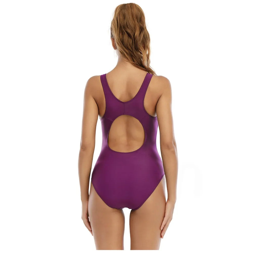 Women's One-Piece Swimsuit Sleeveless Racerback Slim Fit Summer Bathing Suit Multiple Colors Beach Water Sports Swimwear