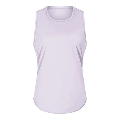 Women Summer  Open-Back Yoga Vest for  Loose-Fit and Moisture-Wicking Sleeveless   Running Fitness Shirt