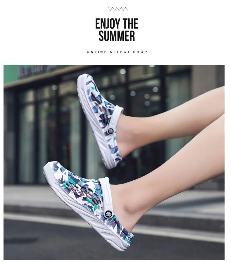 Men Sandals Light EVA Men's Casual Shoes Hole Shoes Clogs Home Garden Outdoor Male Beach Flat Slippers Big Size 49
