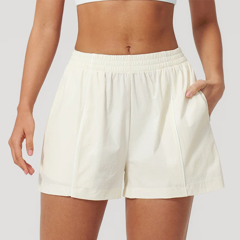 Women's High-Waisted Running Shorts with Pockets