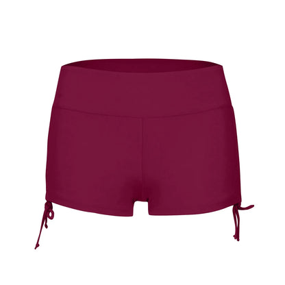 Women Swimsuit Panties Swimwear Beach Shorts High Waist Sides Adjustable Drawstring Stretch Sports Bathing Suit Tankini Bottoms