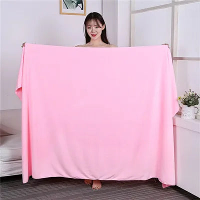 Larger thicker increase microfiber bath towel, absorbent ,quick-drying, super soft hotel bath towel to wear bath towel