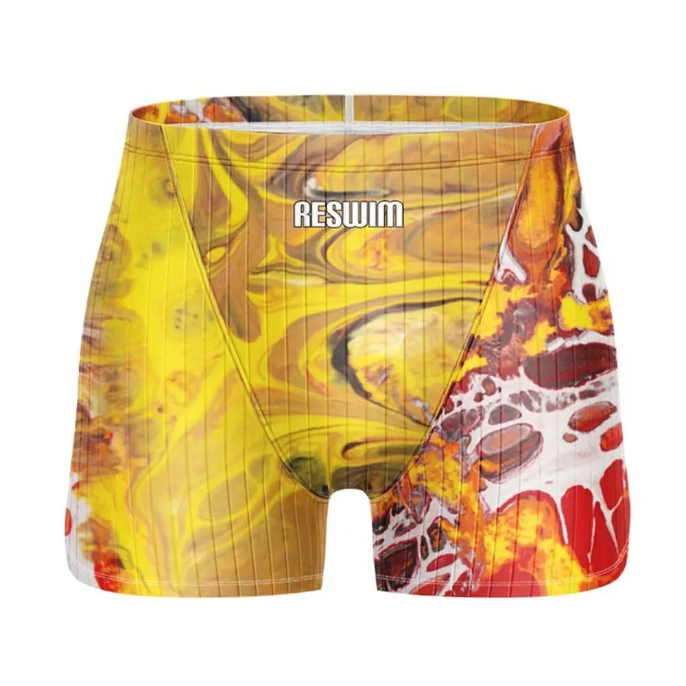 Men's Jammer Swimsuit Athletic Training Swim Trunks Bathing Suit Durable Training Swimming Surfing Diving Shorts Summer Swimwear