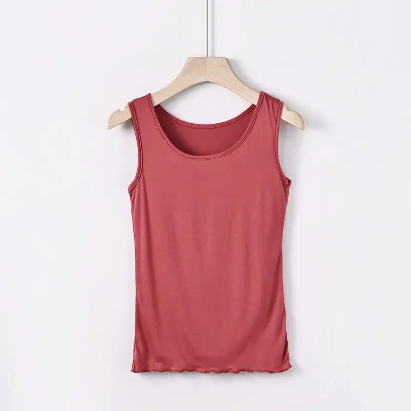 Plus size 6XL summer women's Tank Tops Loose Modal camis Tshirt bottoming sleeveless tee tops Sollid color Vest all match