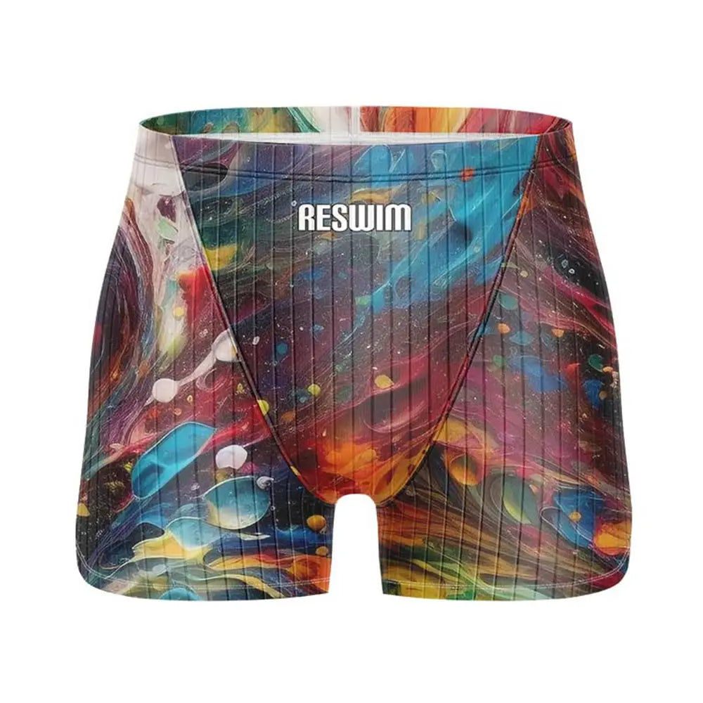 Men's Jammer Swimsuit Athletic Training Swim Trunks Bathing Suit Durable Training Swimming Surfing Diving Shorts Summer Swimwear