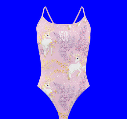 Love The Pain Unicorn One Piece Swimsuit Women Swimwear Bathing Suit Swim Suit Beach Wear Bodysuit