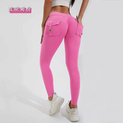 Gym Leggings Women Pocket Bum High Waist Yoga Pants Shorts Tights Scrunch Booty Workout Legging Naked Active Wear