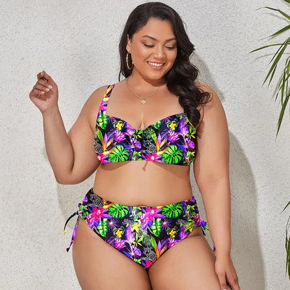 High Waist Leopard Bikini Set Plus Size Swimwear for Women Swimsuit Beachwear Bathing Suit Thong