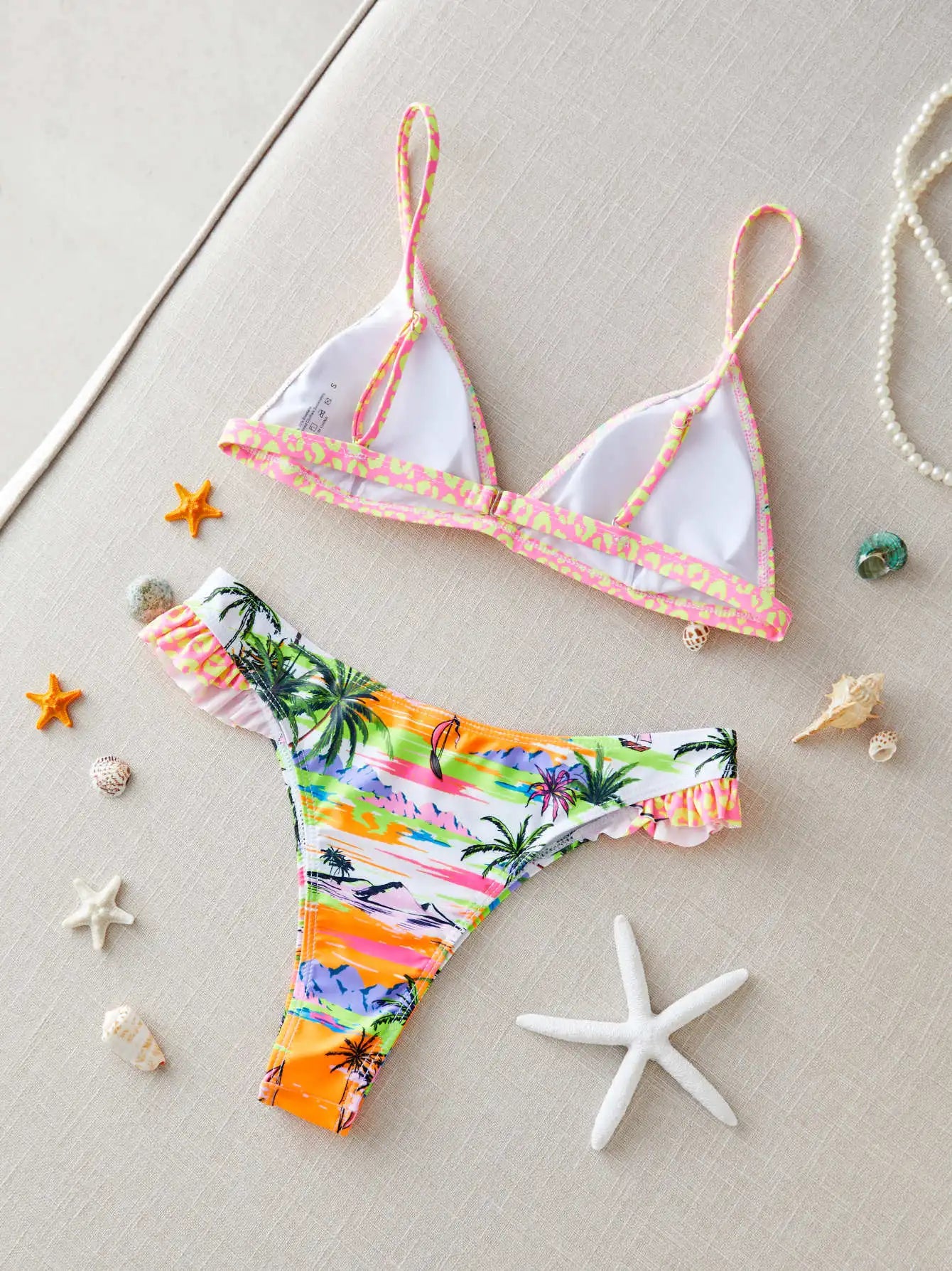 Brazilian Bikini Set Women Print Biquini Female Cut Bikinis Swimwear Push Up Swimsuit Bath Suit