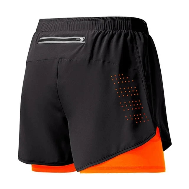 Running Shorts Sportswear 2 in 1 Training Short Pant Summer Double-deck Beach Homme Jogging Clothing Gym Sport Shorts Men