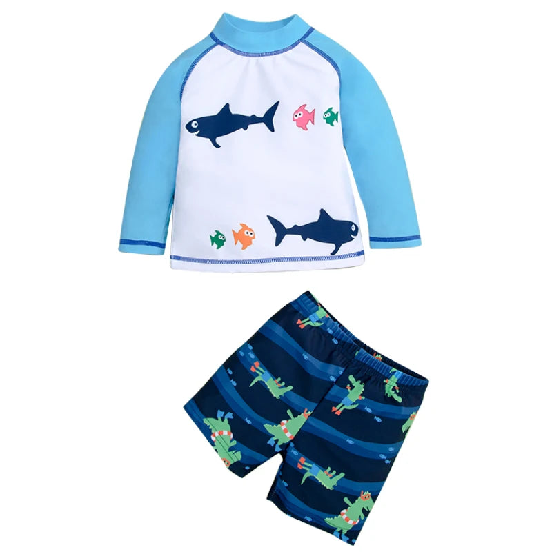 Kids' Cartoon Print Two-Piece Swim Set