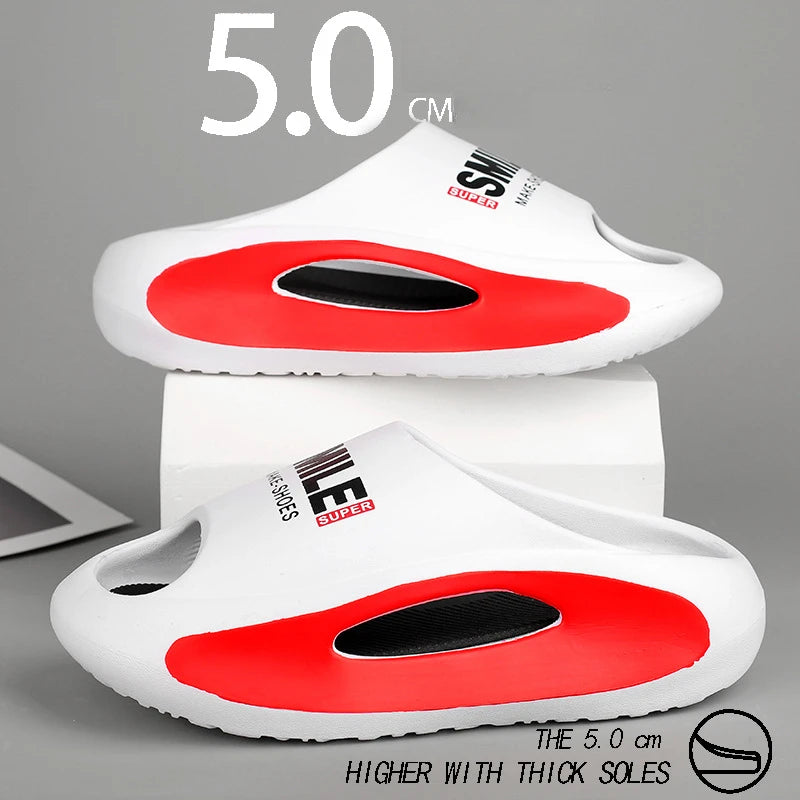 Summer Men Women Couples Slippers Thick Bottom Beach Slippers Comfortable EVA Soft Sole Non-slip Flip Flops