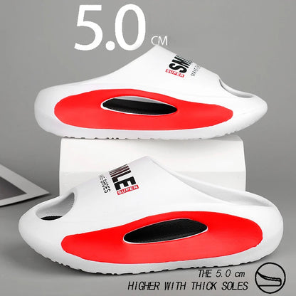 Summer Men Women Couples Slippers Thick Bottom Beach Slippers Comfortable EVA Soft Sole Non-slip Flip Flops