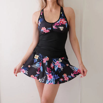 Two Pieces Swimsuit Women Beach Dress Printed Tankini Set Swimwear Female Sports Bathing Swimming Swim Suit Beachwear