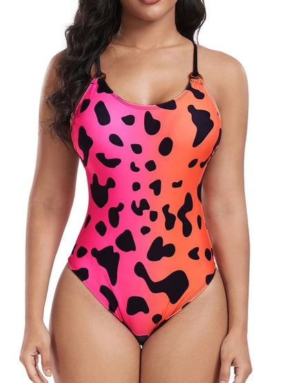 Animal Printed Swimsuit Women One Piece Backless Swimwear Female Bodysuit Bathers Bathing Swimming Swim Suit Beachwear