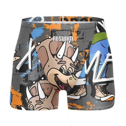 Swim Boxers Summer Men's Swimm Shorts Jammer Swimsuit Short Chlorine Resistant Swimwear Swimming Trunks Beach Tights Gym Surfing Pants
