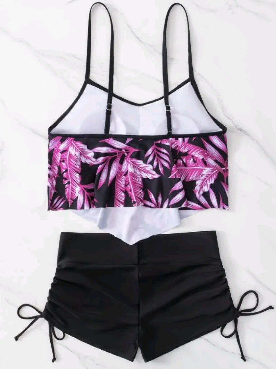 Ruffle Sports Bikini Set Two Piece Swimsuit Women With Shorts Swimwear Female Bathing Swimming Suit Beach Wear Summer