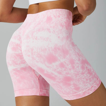 Short Gym Woman Tie Dye Yoga Push Up Sport Shorts Seamless Women Fitness Wear Running Gym Leggings Female Tights Workout Shorts
