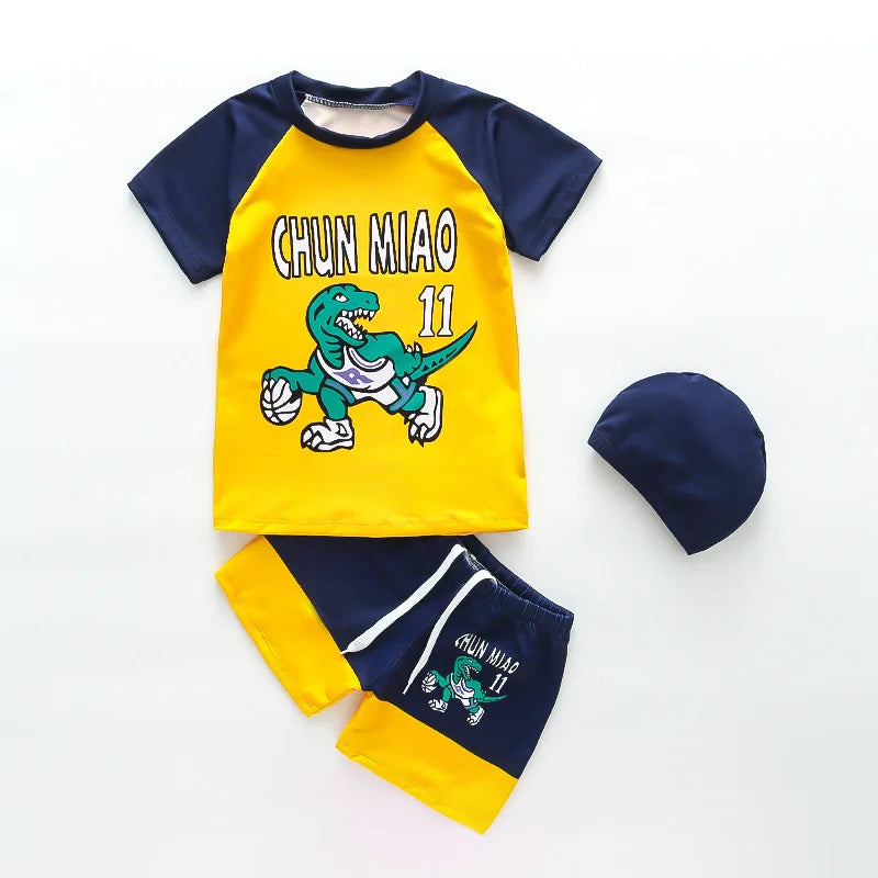 Boys Swimwear Two Pieces Swimsuits Toddler Boys Floating Suit Children Surfing Suit Kids Cartoon Beach Wear Swimming Trunks