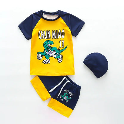 Boys Swimwear Two Pieces Swimsuits Toddler Boys Floating Suit Children Surfing Suit Kids Cartoon Beach Wear Swimming Trunks