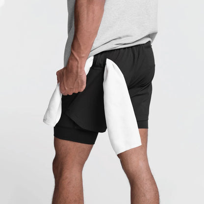 Running Shorts Male Gym Men's Shorts Crossfit 2 IN 1 Sport Shorts Homme Fitness Basketball Jogging Bodybuilding Short Pants