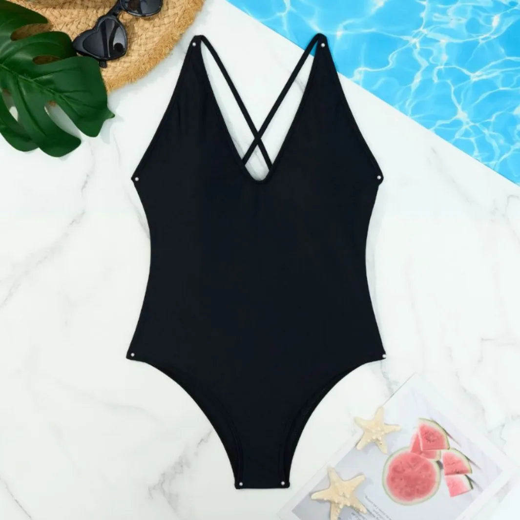 Choice Of Color One-Piece Swimming Suit Women's Swimwear Fixed Chest Pad Bathers