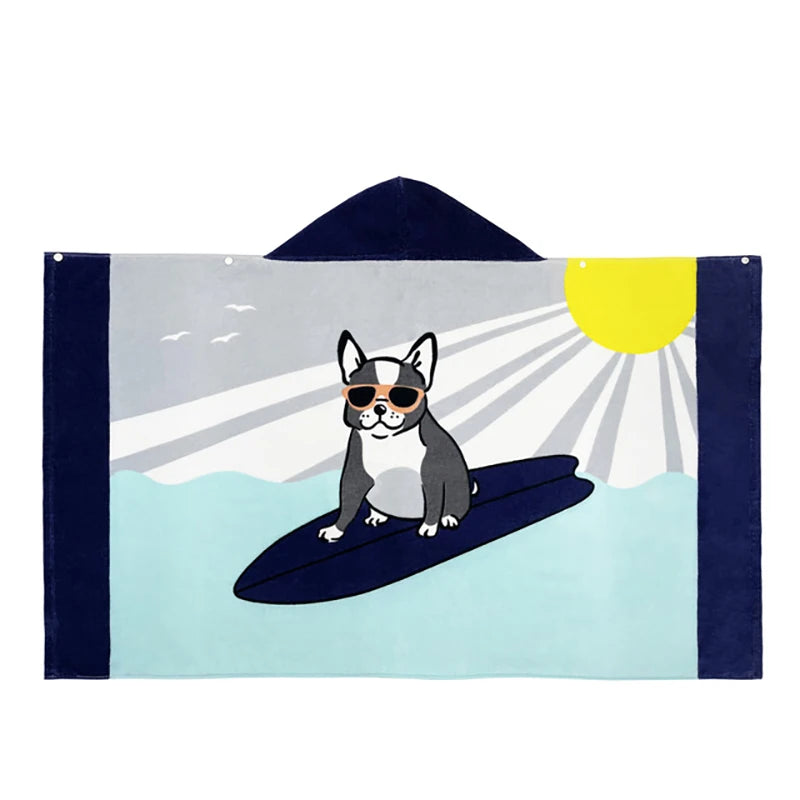 Cartoon Child Kid Hooded Cloak Infant Bathrobe Baby Bath Towel Robe Cotton Boy Girl Beach Robe Dinosaur Cape Newborn Wrap Blanket