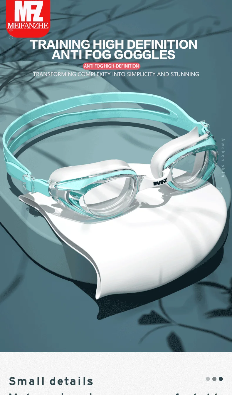 Small Frame Waterproof Anti-fog Adjustable Swimming Goggles for Men and Women