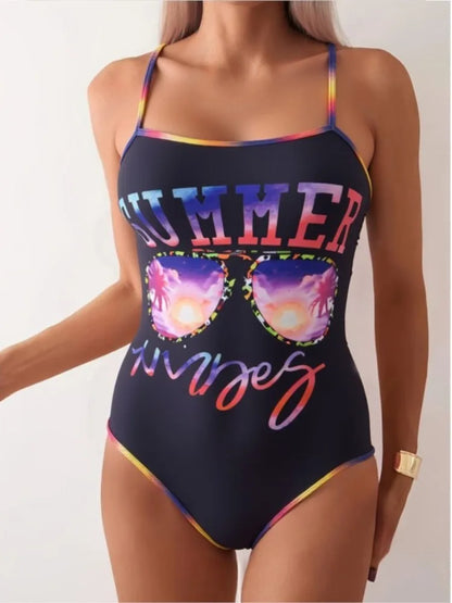 High Waist Swimsuit Women Summer Bathing Suit One Piece Sleeveless Swimwear Women Beach Swimming Suit For Female