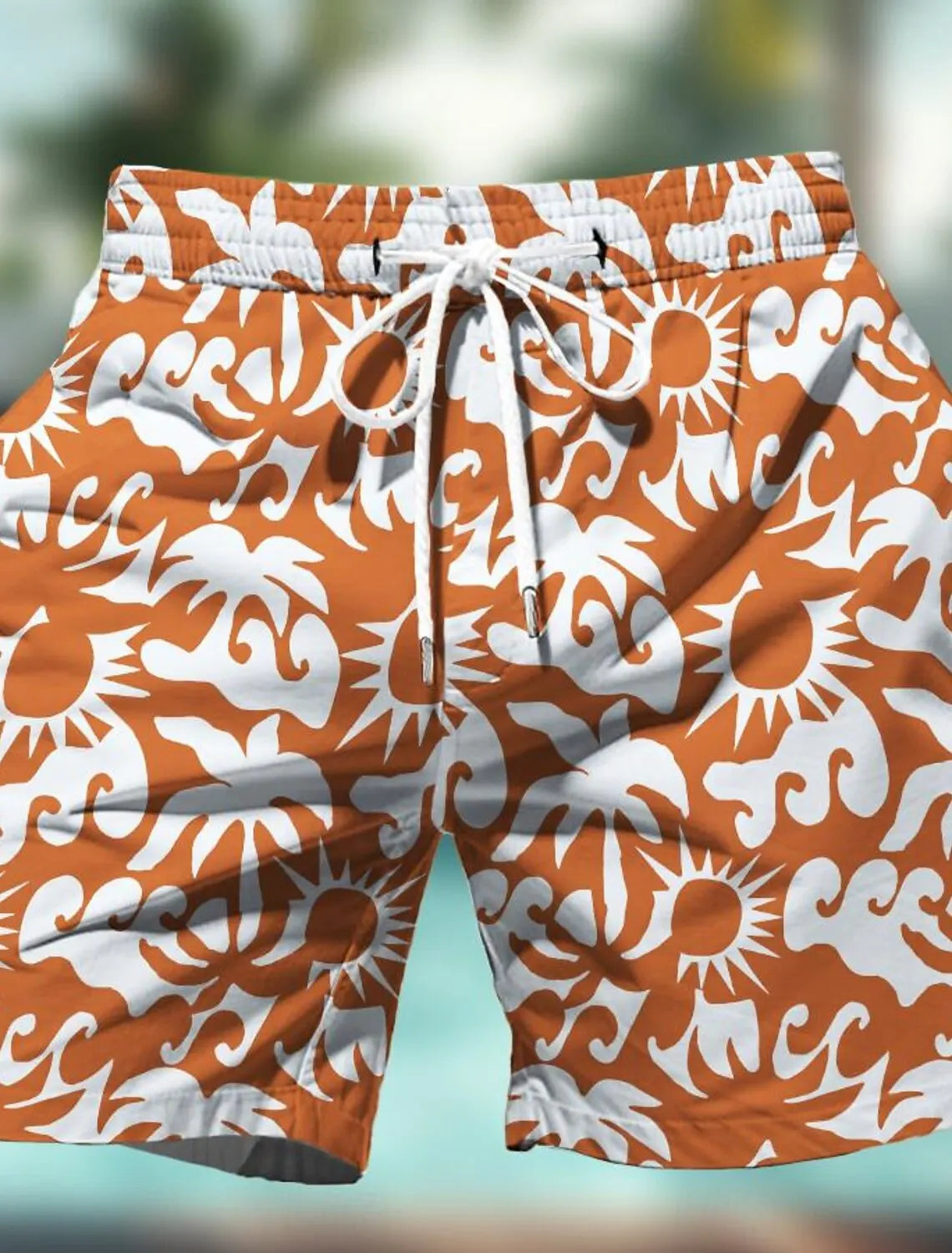 Men's Printed Elastic-Waist Board Shorts