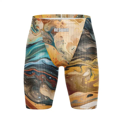 Men's Swim Jammer Swimsuit Racing Shorts Athletic Training Swimwear Swimming Trunks Beach Tights Shorts Lycra Bathing Suit