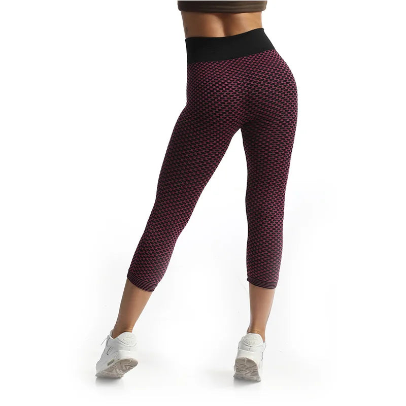 YSDNCHI Push Up Leggings Breathable Workout Capris Sport Leggins Seamless High Waist Mid-Calf Women Gym Fitness Yoga Clothing