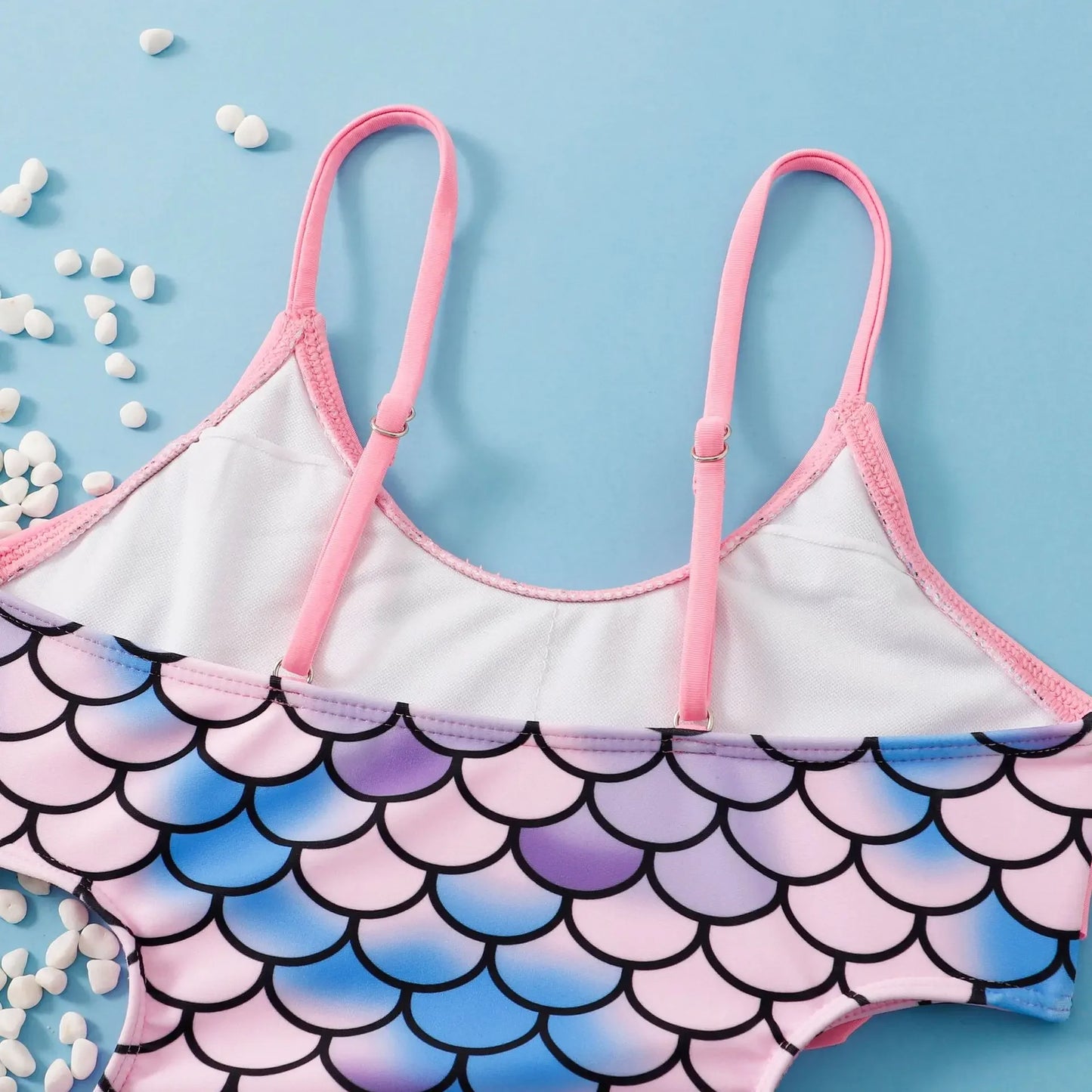 Retro Teenage Girls One Piece Swimsuit 7-12 Years Kids Swim Suit Ruffled Swimwear Children Mermaid Beach Wear Bathing Suits Pink